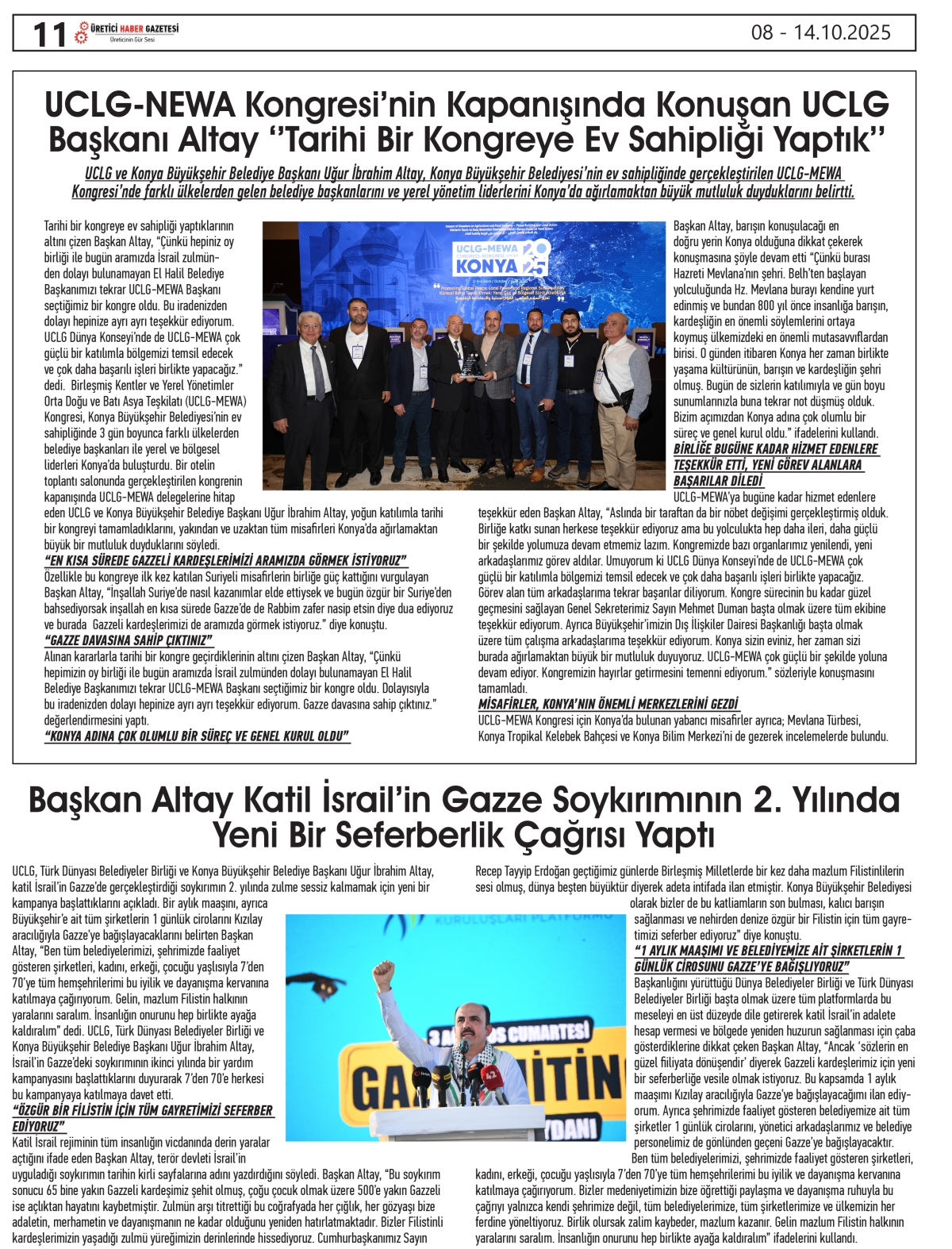 ÜRETİCİ  HABER  GAZTESİ  08.10.2025