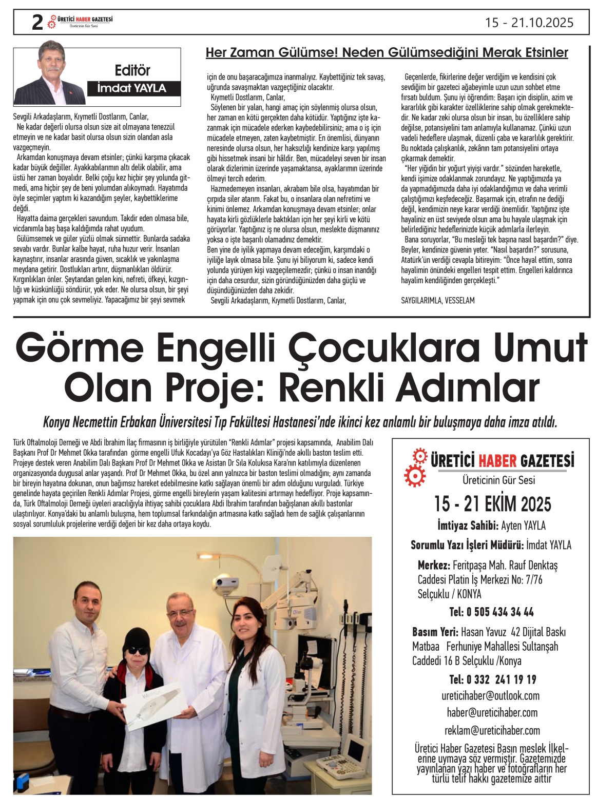 ÜRETİCİ HABER  GAZETESİ  15.10.2025