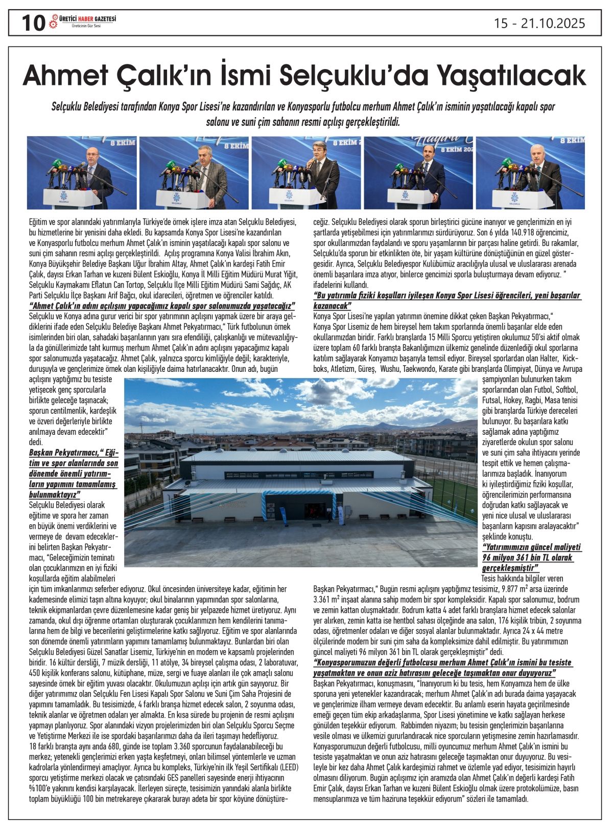 ÜRETİCİ HABER  GAZETESİ  15.10.2025
