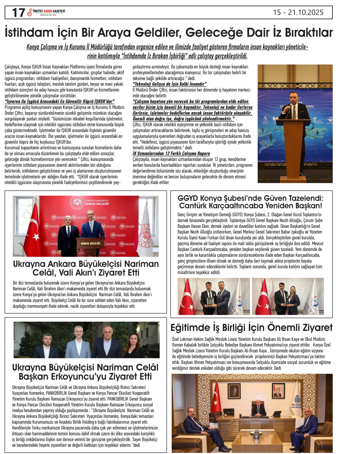 ÜRETİCİ HABER  GAZETESİ  15.10.2025