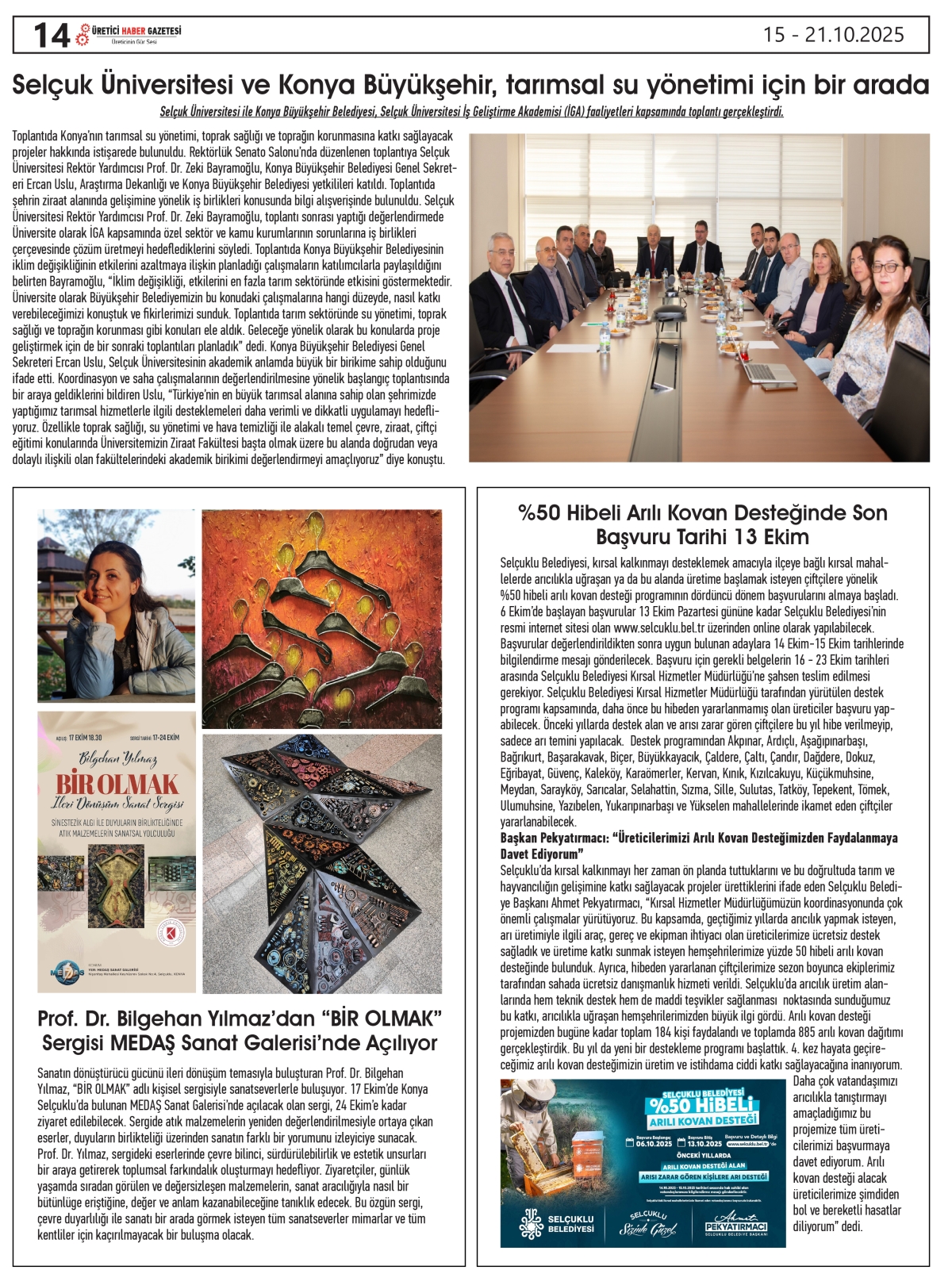 ÜRETİCİ HABER  GAZETESİ  15.10.2025