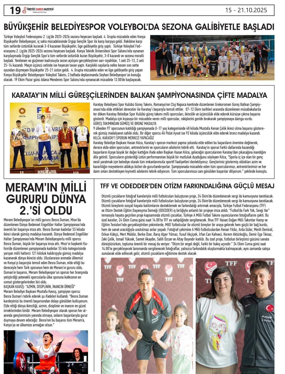 ÜRETİCİ HABER  GAZETESİ  15.10.2025