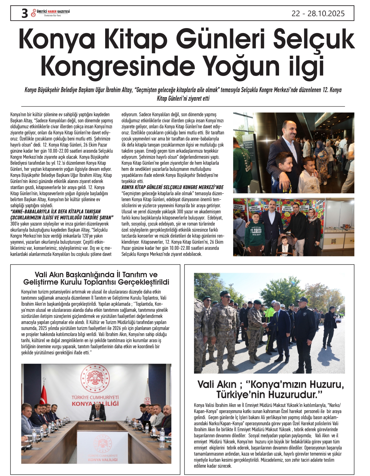 ÜRETİCİ HABER  GAZETESİ   22.10.2025