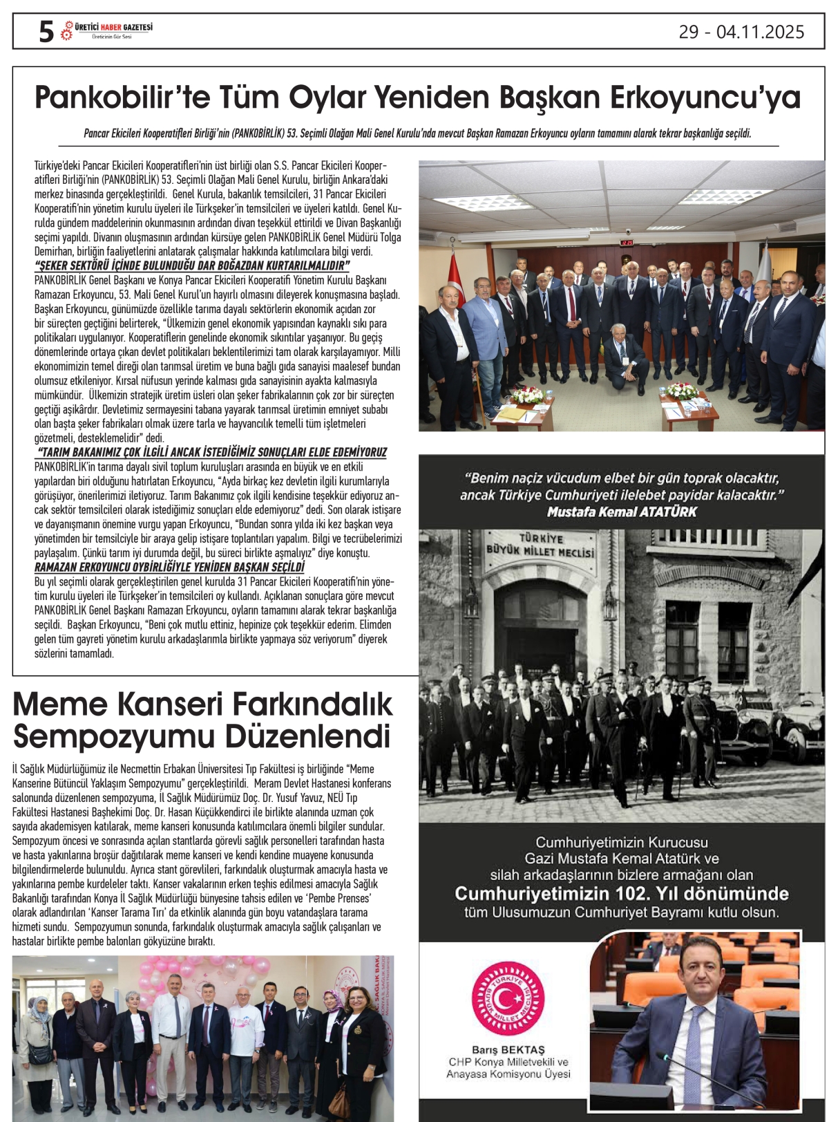 ÜRETİCİ  HABER  GAZETESİ   29.10.2025