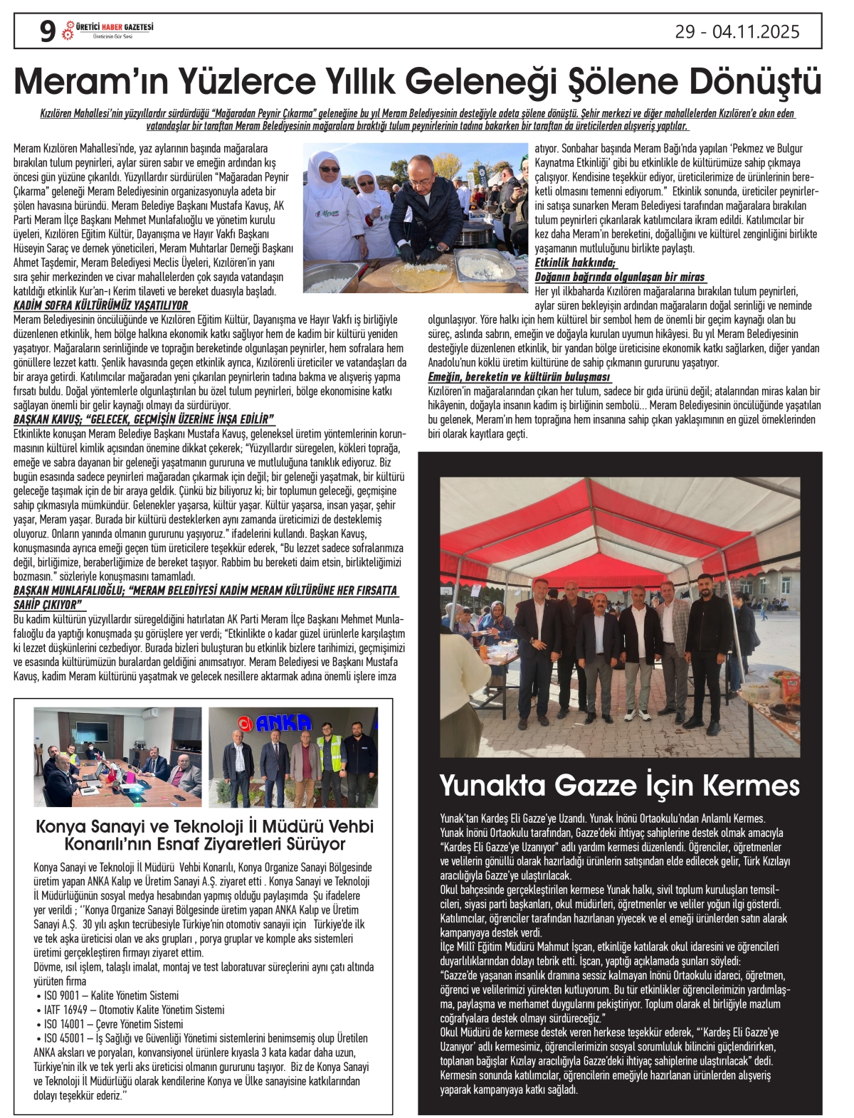 ÜRETİCİ  HABER  GAZETESİ   29.10.2025