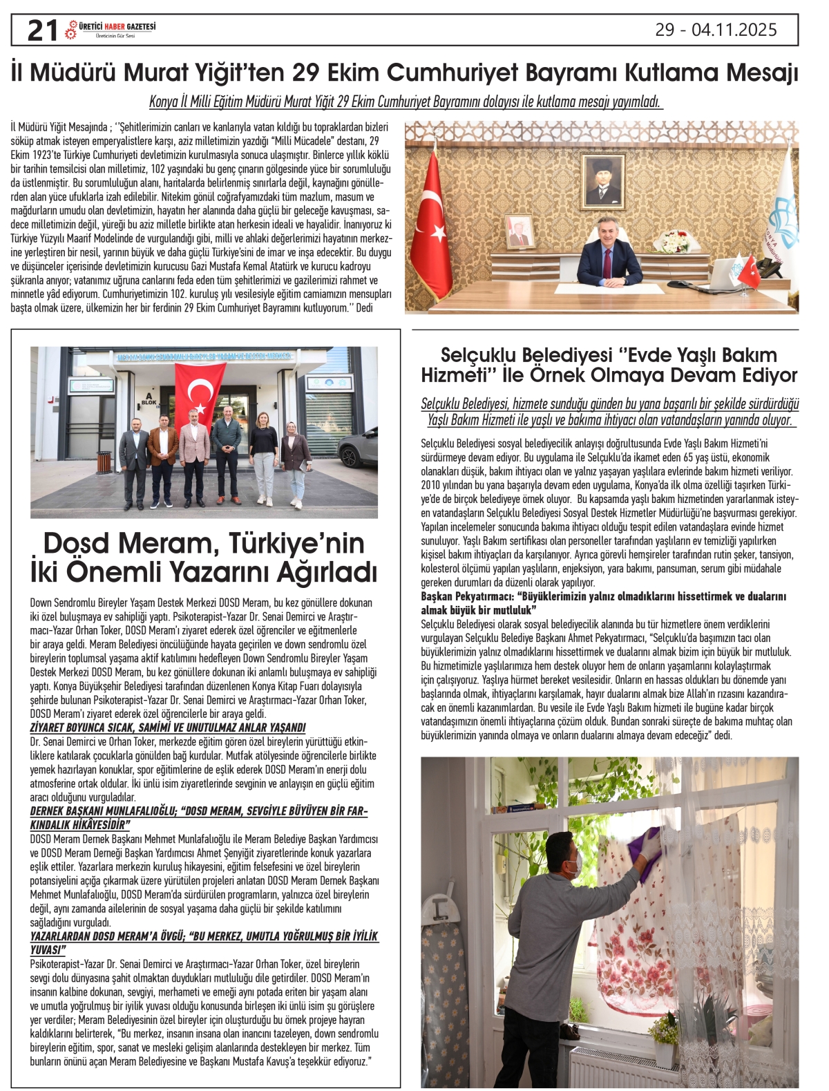 ÜRETİCİ  HABER  GAZETESİ   29.10.2025