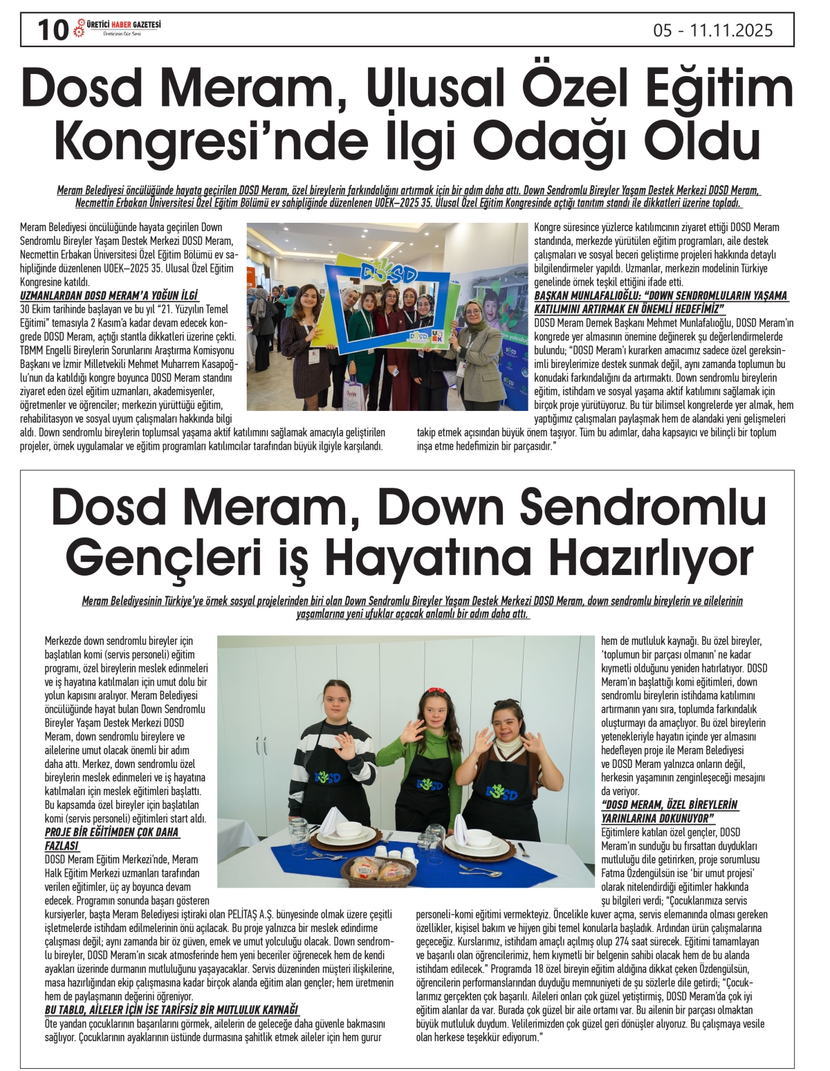 ÜRETİCİ HABER  GAZETESİ   05.11.2025