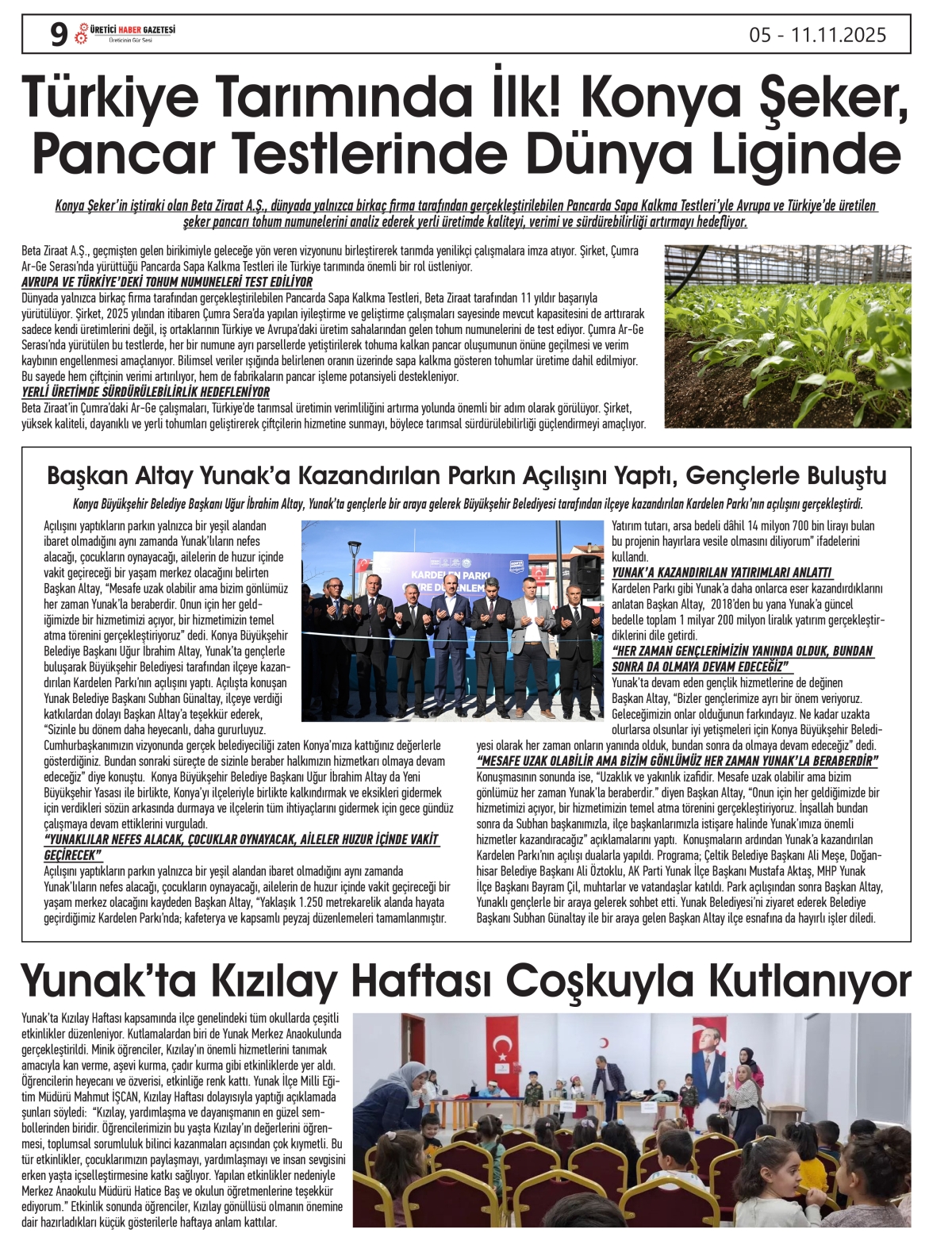 ÜRETİCİ HABER  GAZETESİ   05.11.2025