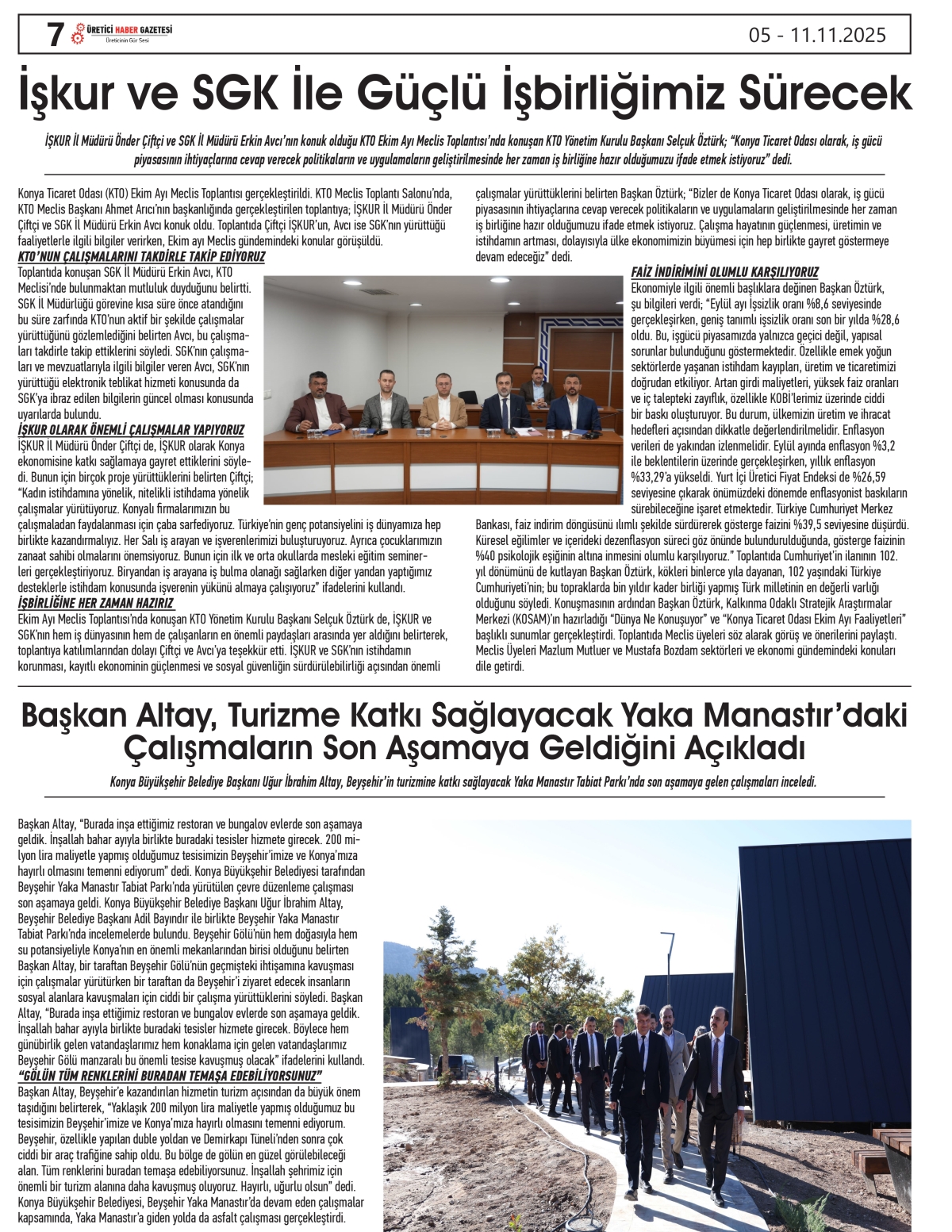 ÜRETİCİ HABER  GAZETESİ   05.11.2025