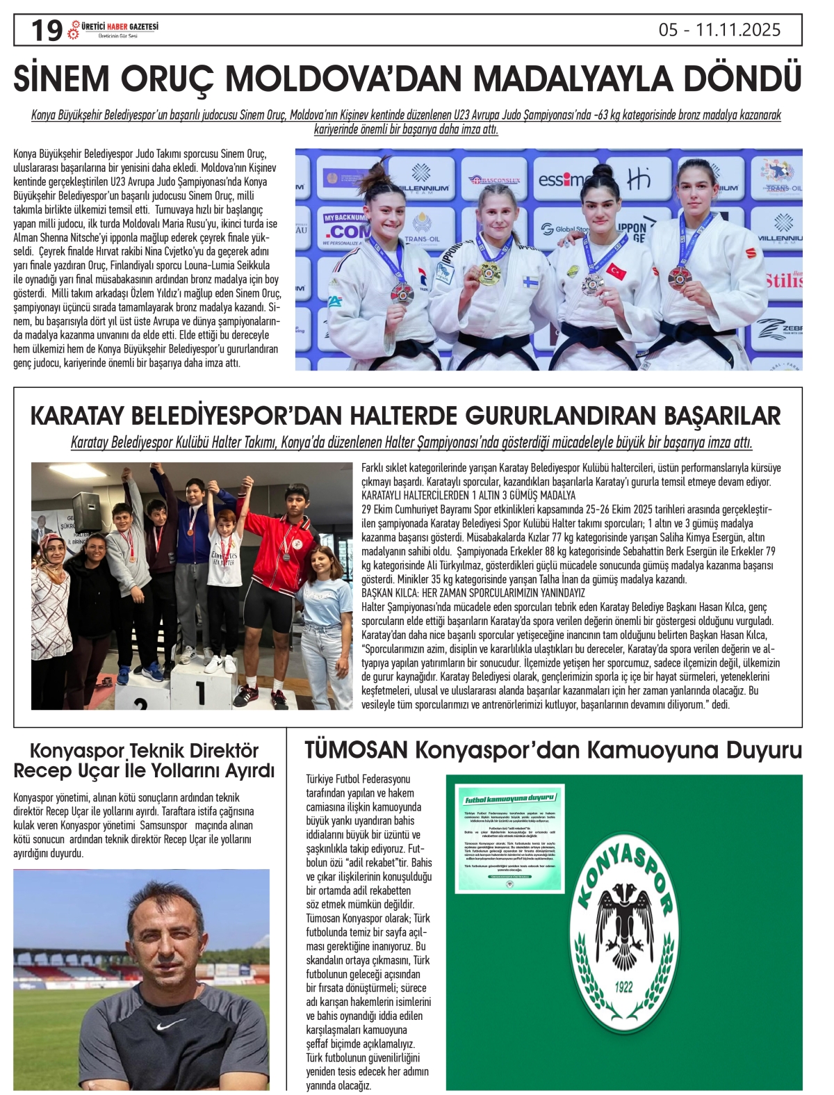 ÜRETİCİ HABER  GAZETESİ   05.11.2025