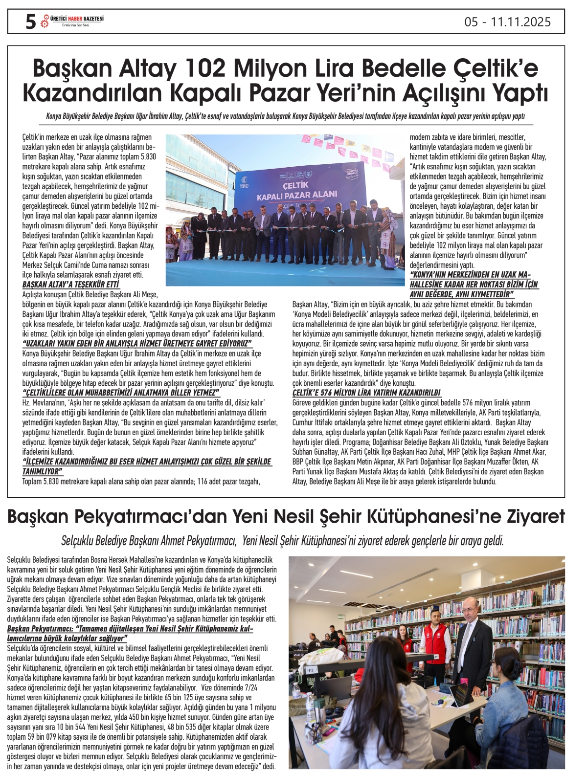 ÜRETİCİ HABER  GAZETESİ   05.11.2025