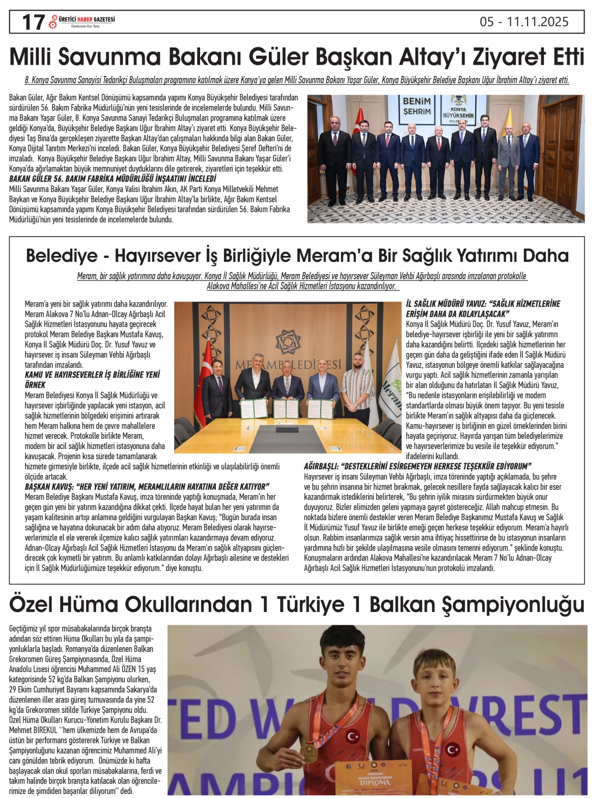 ÜRETİCİ HABER  GAZETESİ   05.11.2025