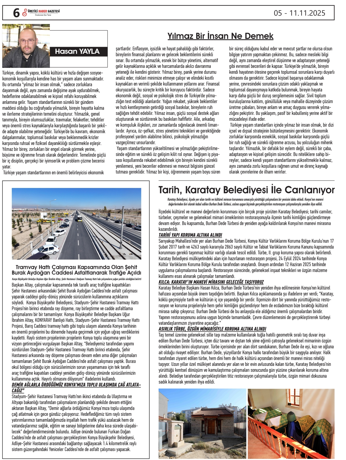 ÜRETİCİ HABER  GAZETESİ   05.11.2025