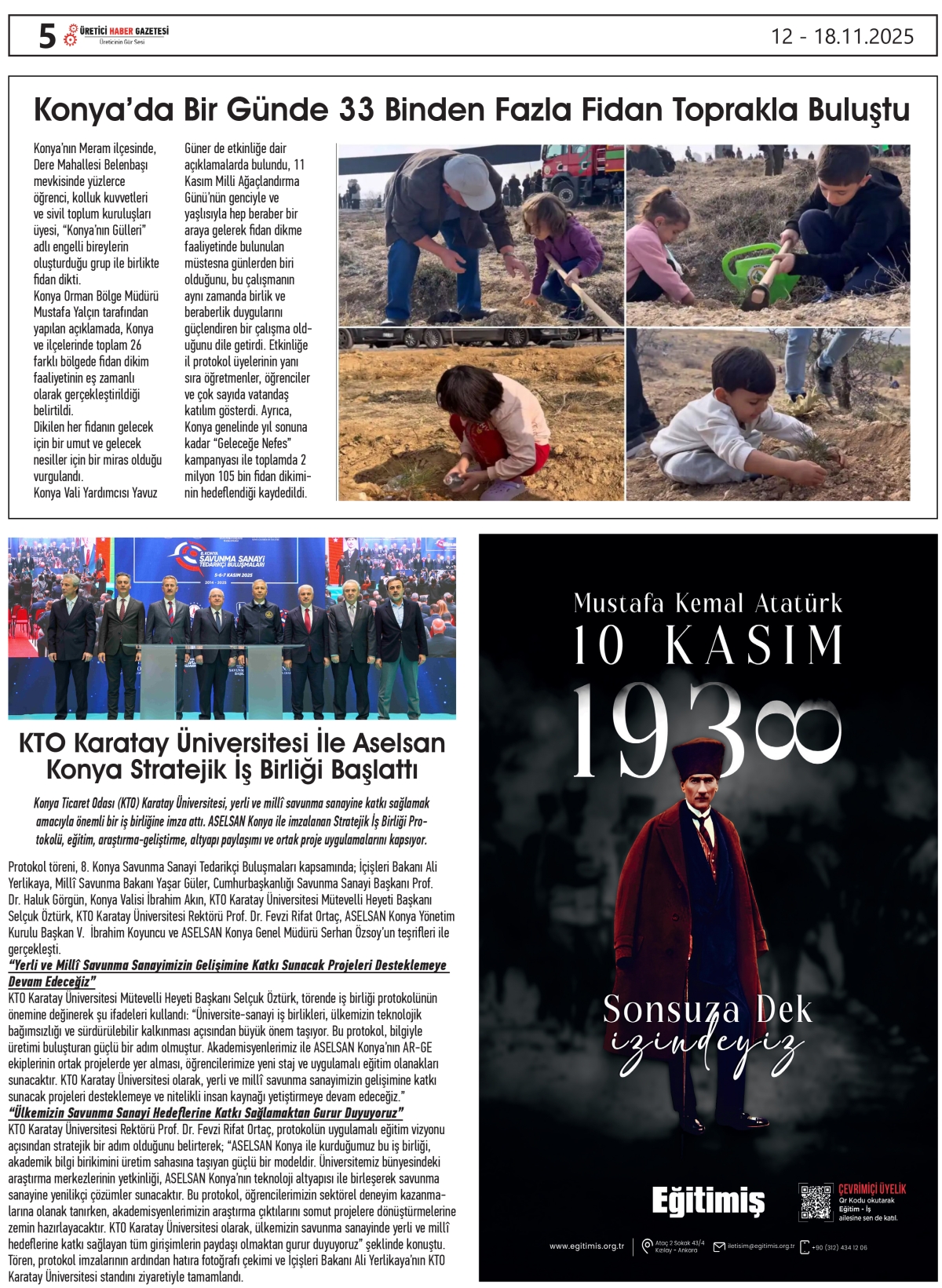 ÜRETİCİ   HABER  GAZETESİ   12.11.2025