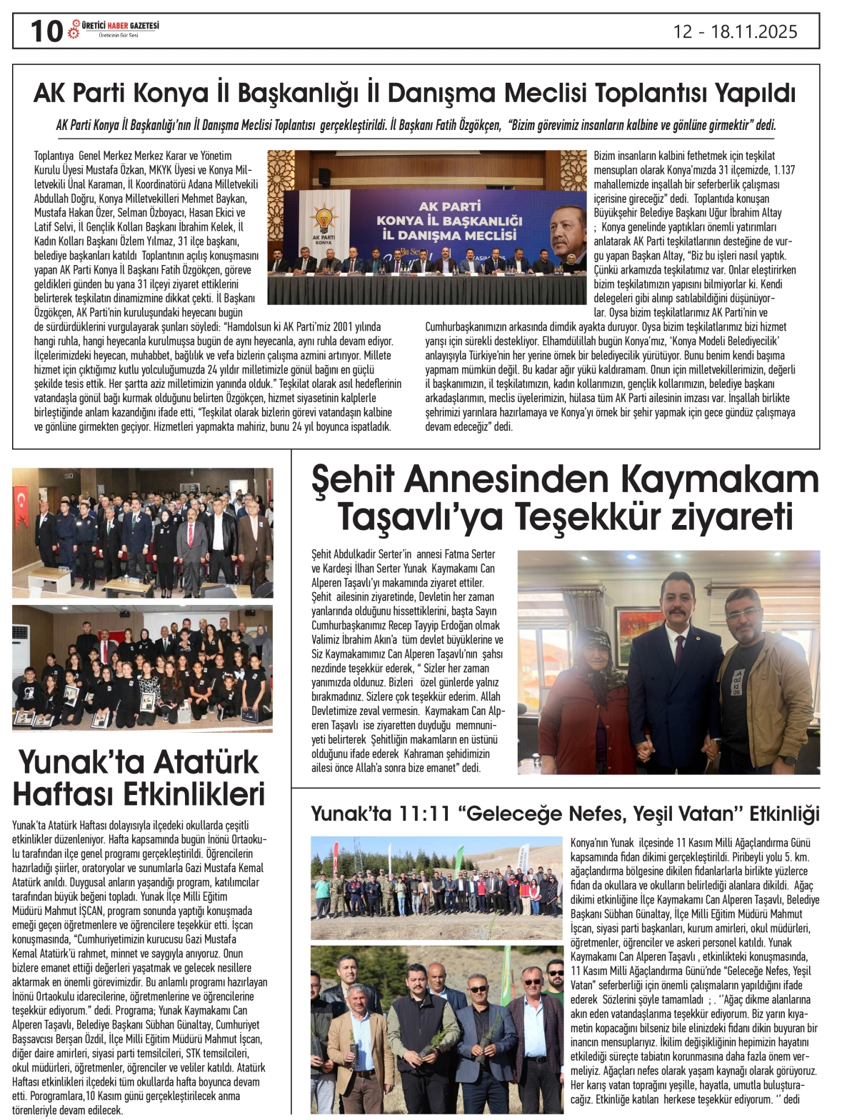 ÜRETİCİ   HABER  GAZETESİ   12.11.2025