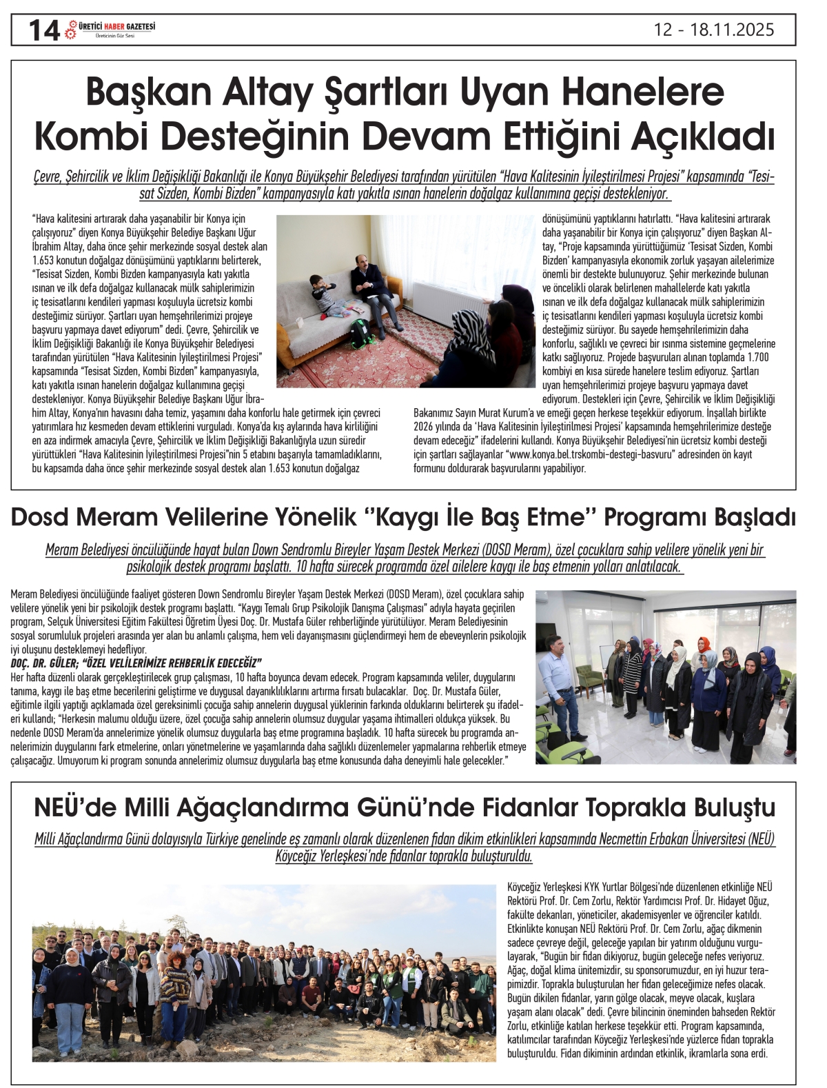 ÜRETİCİ   HABER  GAZETESİ   12.11.2025