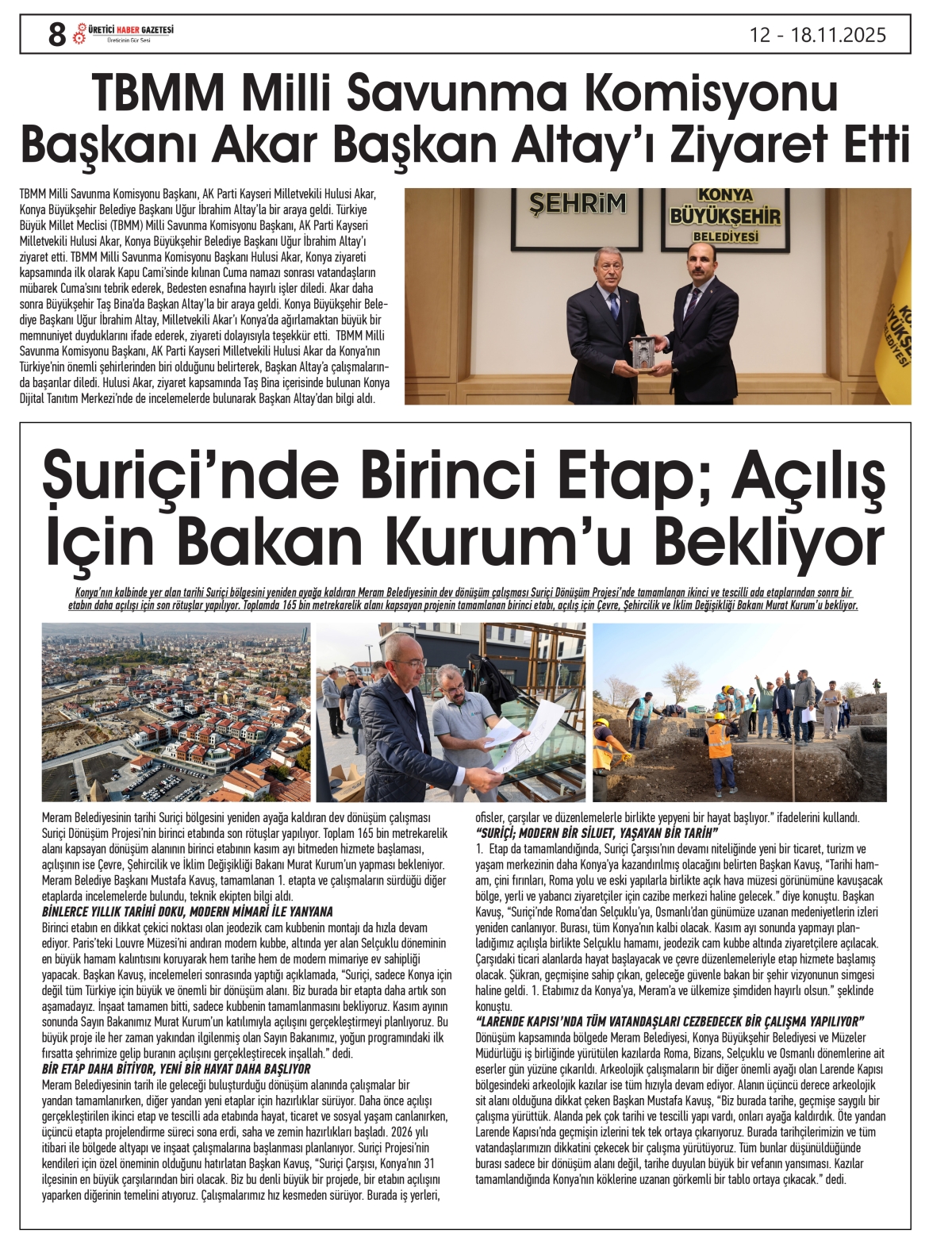 ÜRETİCİ   HABER  GAZETESİ   12.11.2025