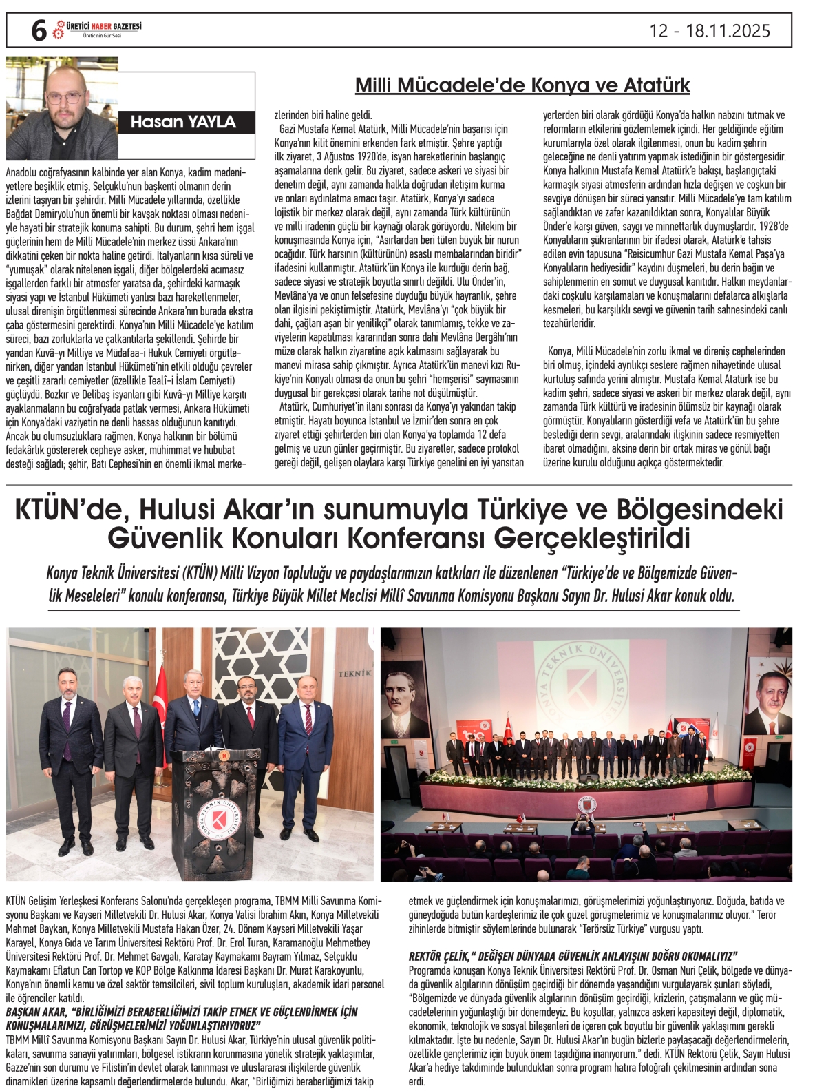 ÜRETİCİ   HABER  GAZETESİ   12.11.2025