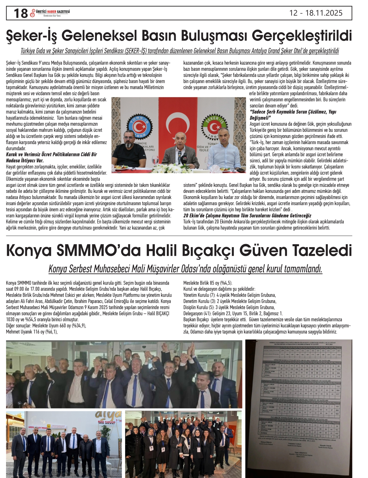 ÜRETİCİ   HABER  GAZETESİ   12.11.2025