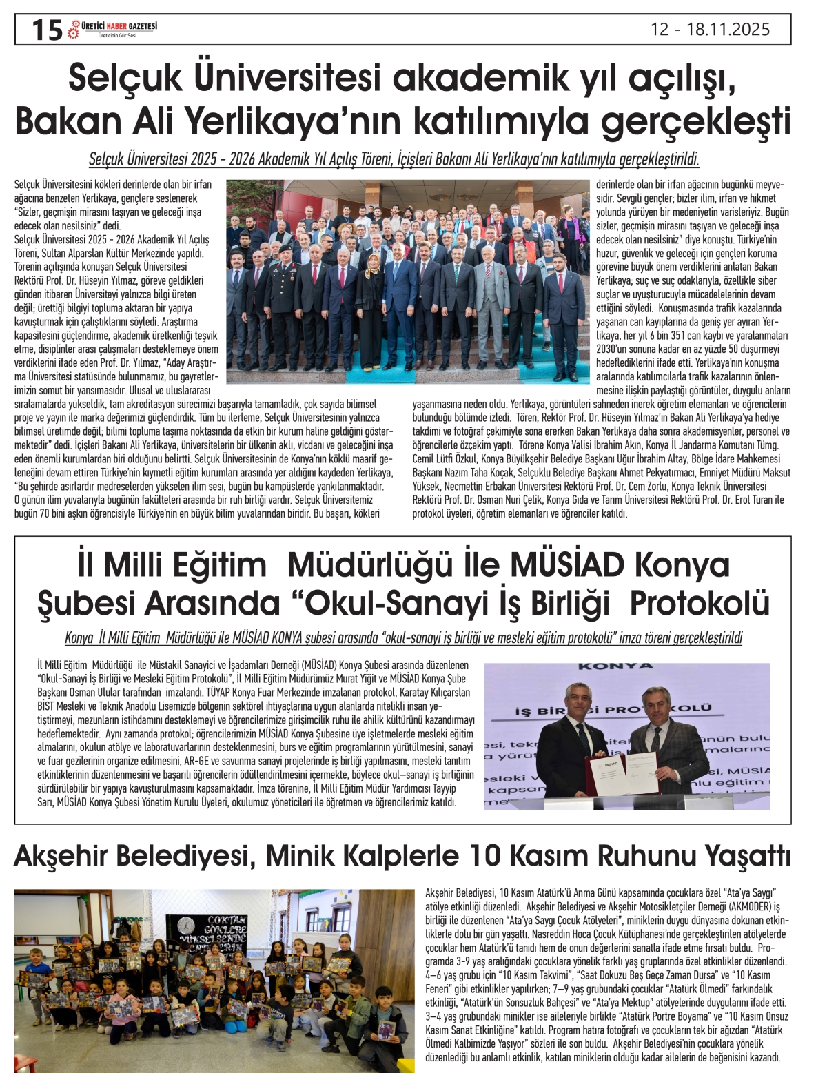 ÜRETİCİ   HABER  GAZETESİ   12.11.2025