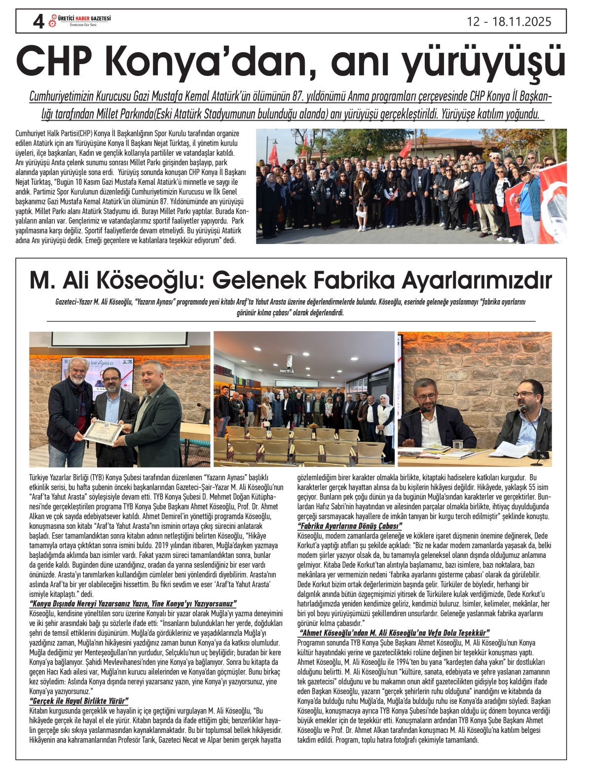 ÜRETİCİ   HABER  GAZETESİ   12.11.2025