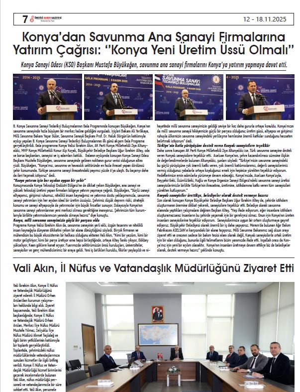 ÜRETİCİ   HABER  GAZETESİ   12.11.2025
