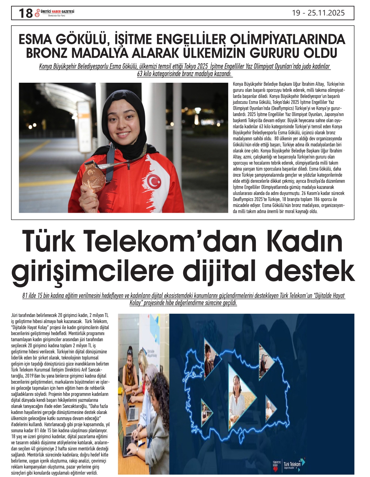 ÜRETİCİ  HABER  GAZTESİ 19.11.2025