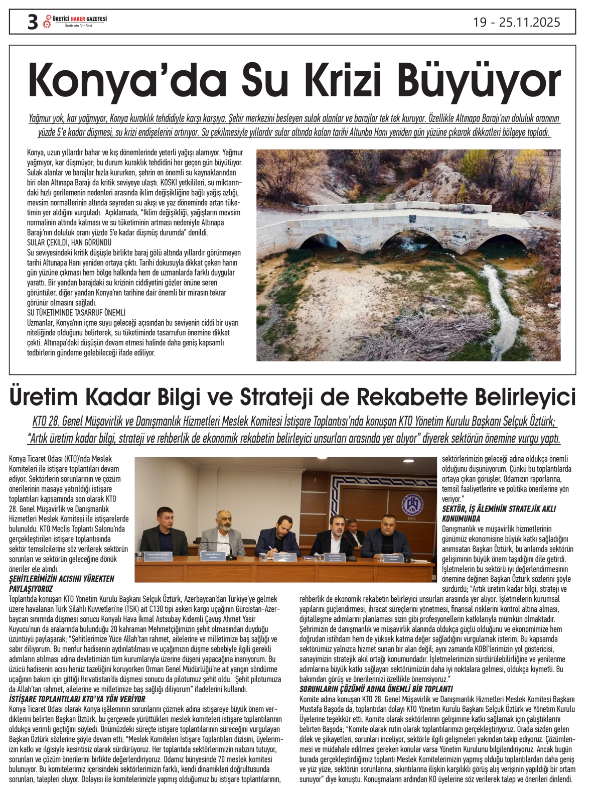 ÜRETİCİ  HABER  GAZTESİ 19.11.2025