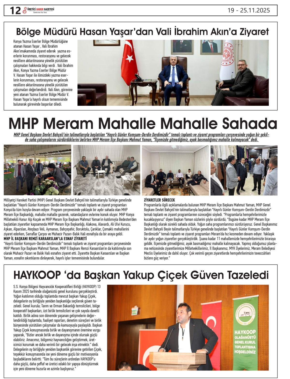 ÜRETİCİ  HABER  GAZTESİ 19.11.2025