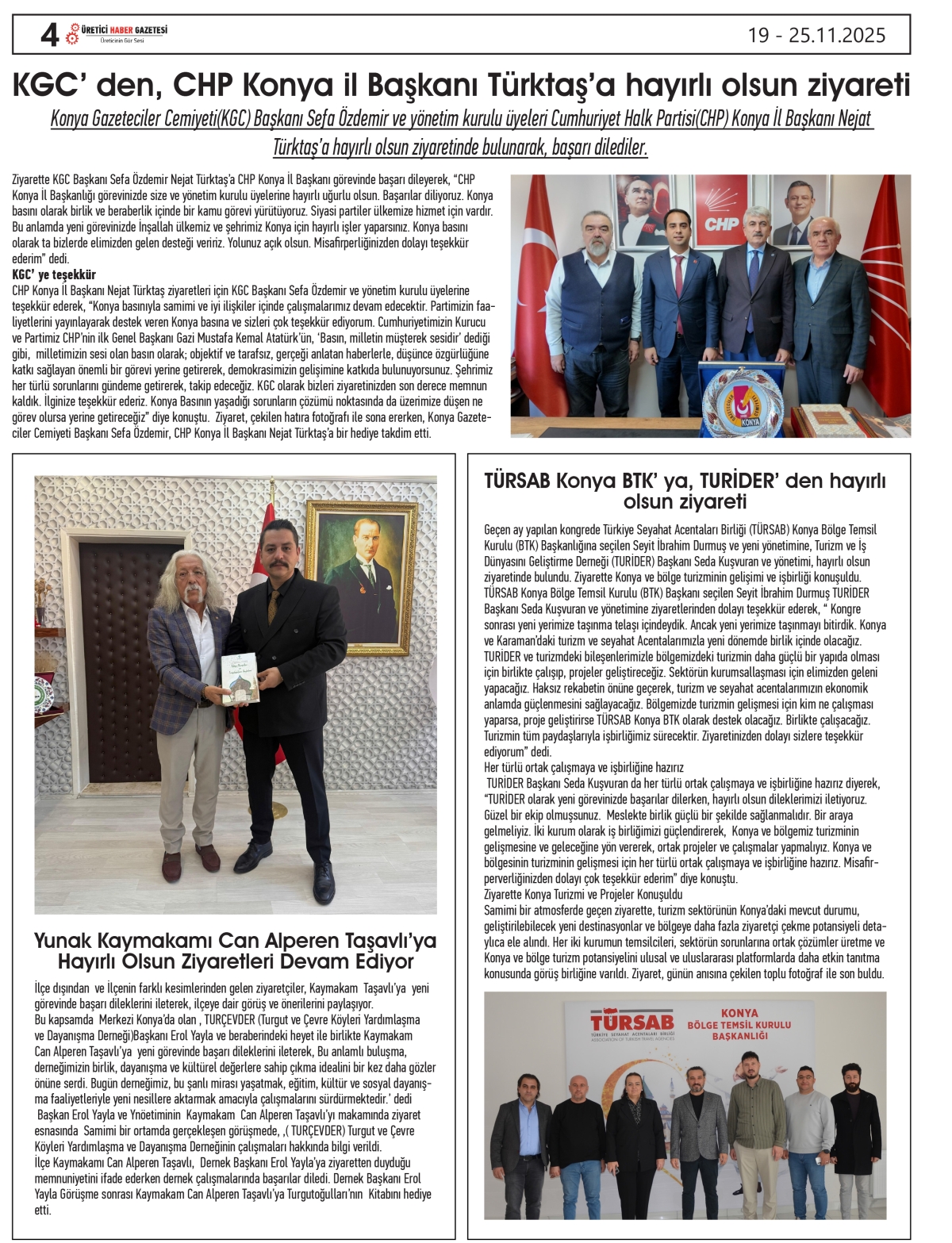 ÜRETİCİ  HABER  GAZTESİ 19.11.2025