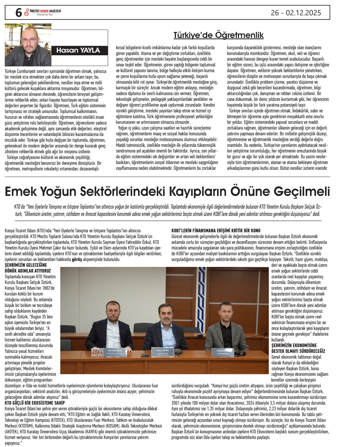 ÜRETİCİ HABER GAZTESİ  26.11.2025