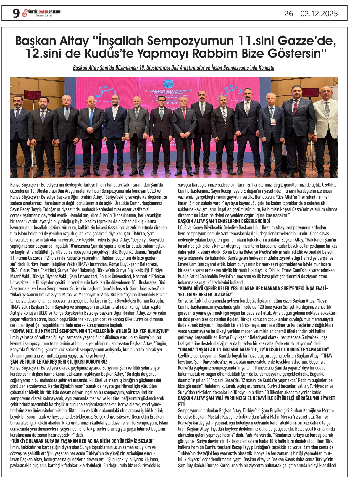 ÜRETİCİ HABER GAZTESİ  26.11.2025