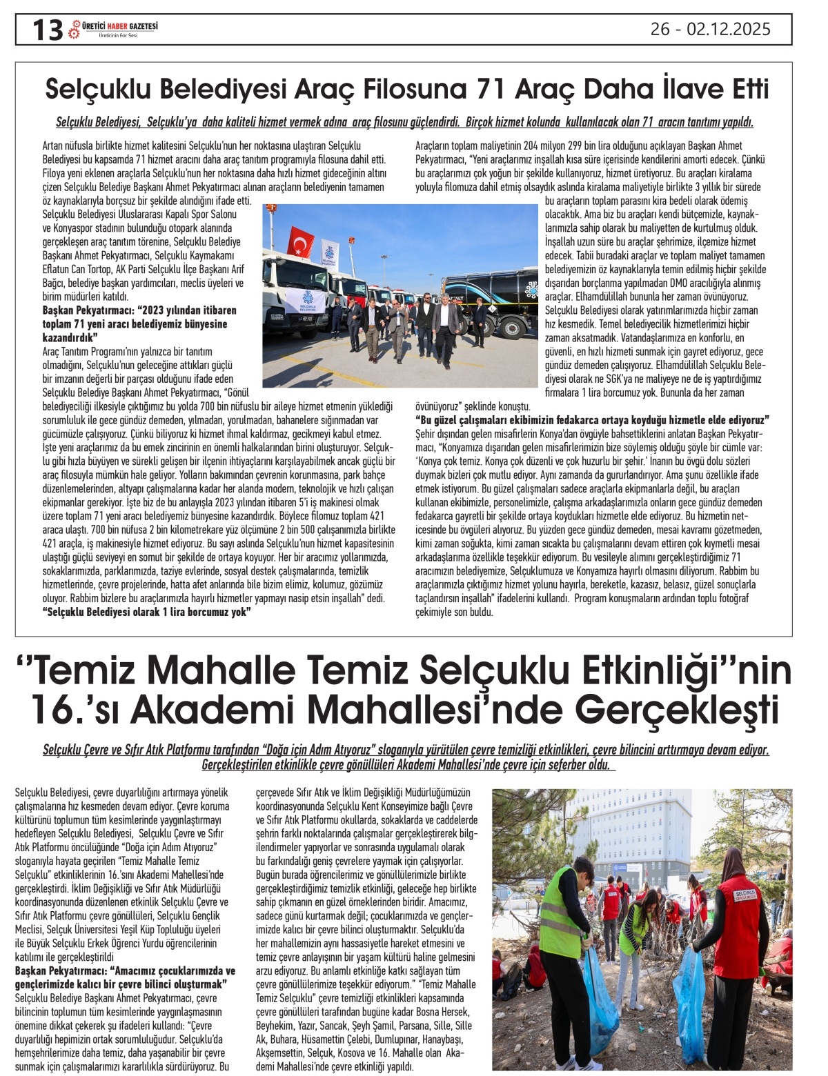 ÜRETİCİ HABER GAZTESİ  26.11.2025