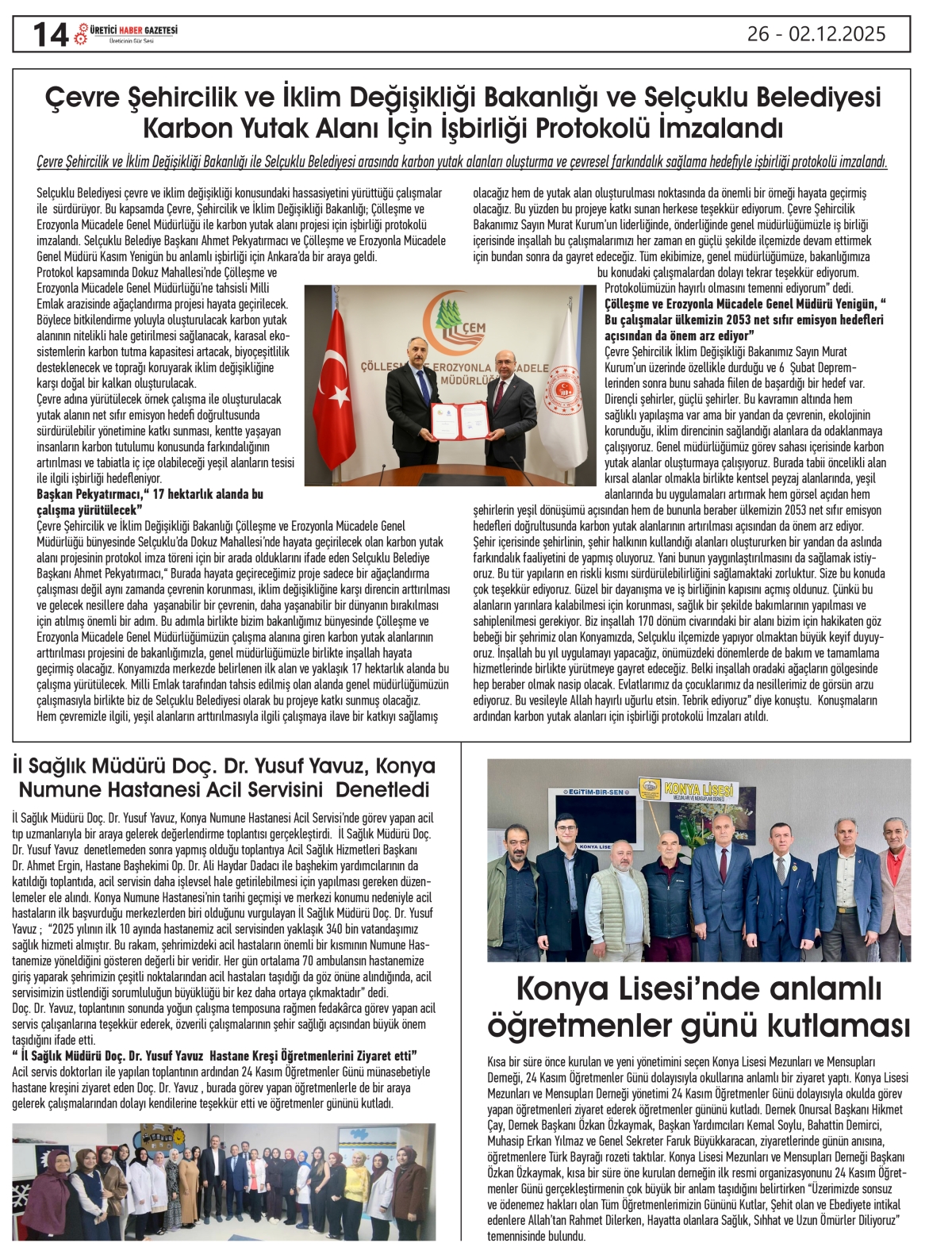 ÜRETİCİ HABER GAZTESİ  26.11.2025