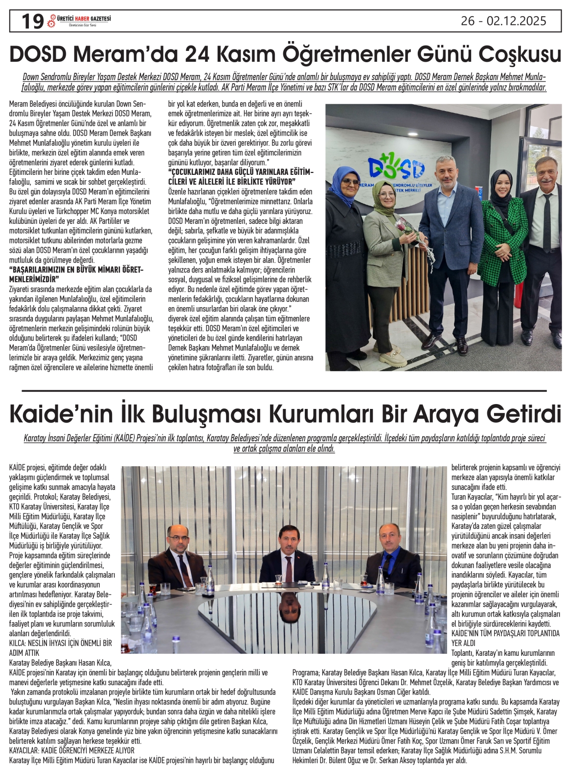 ÜRETİCİ HABER GAZTESİ  26.11.2025
