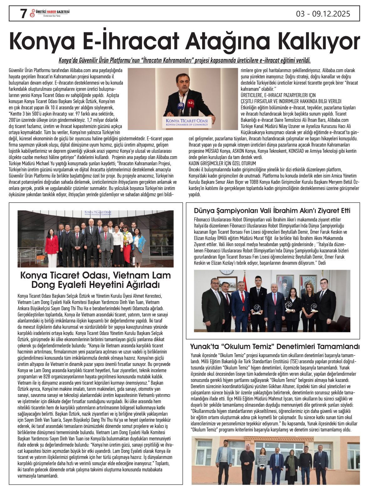 ÜRETİCİ HABER  GAZETESİ   03.12.2025