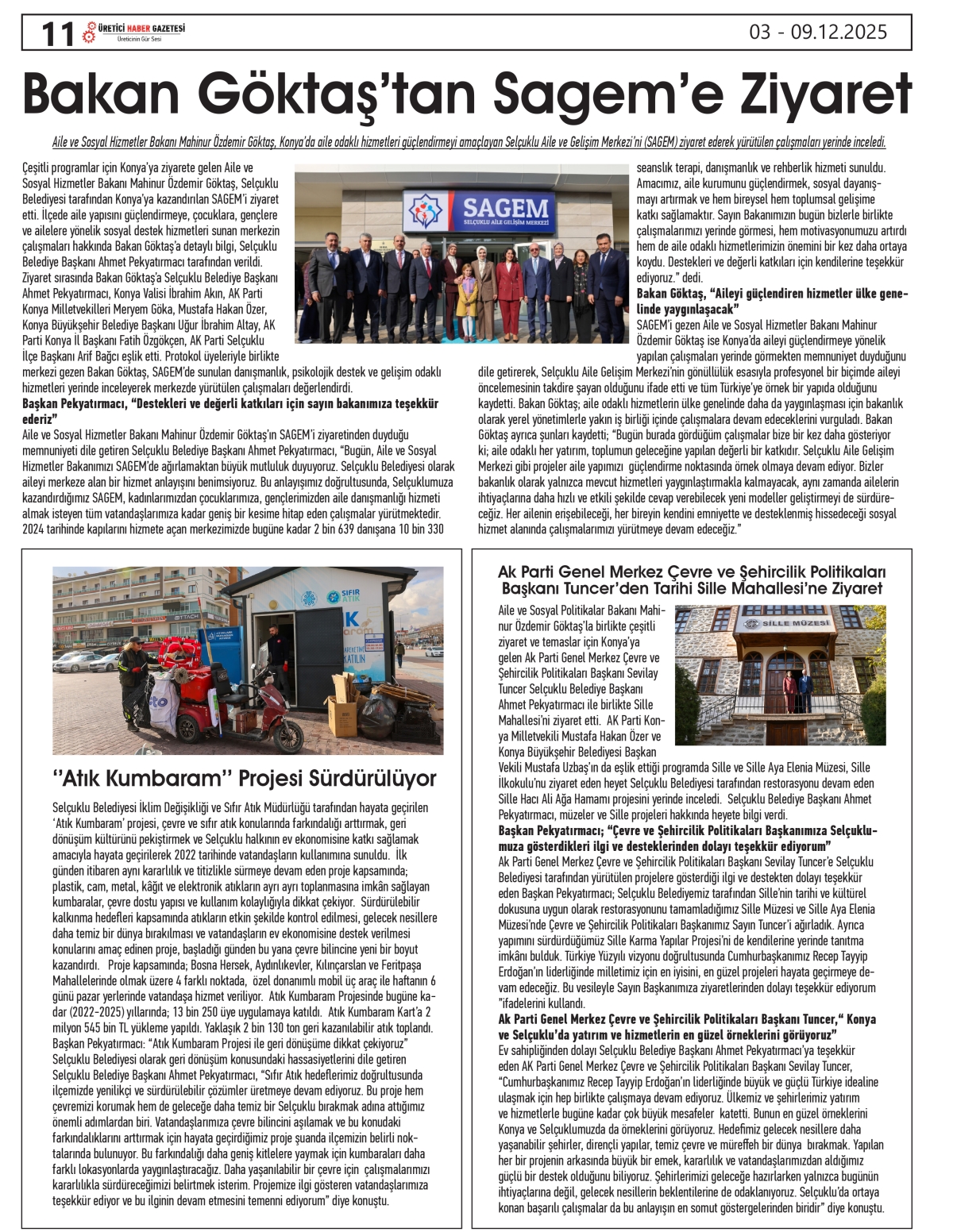 ÜRETİCİ HABER  GAZETESİ   03.12.2025