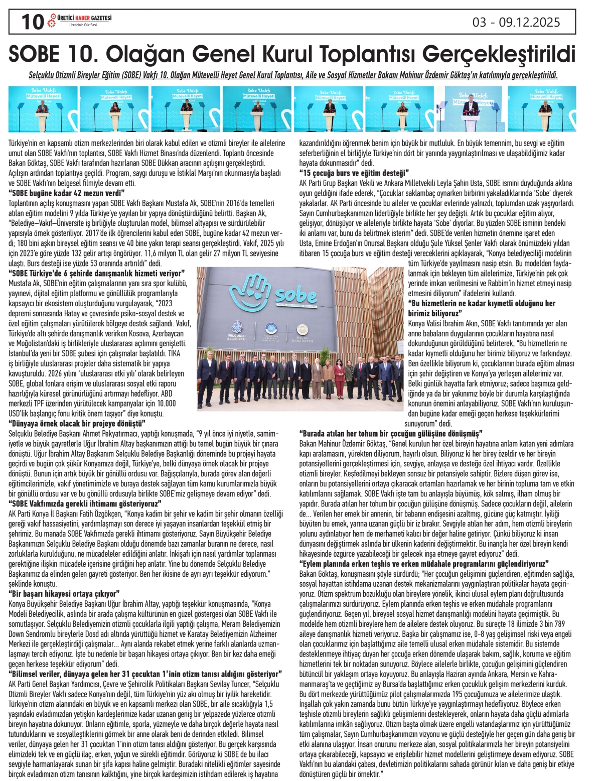 ÜRETİCİ HABER  GAZETESİ   03.12.2025