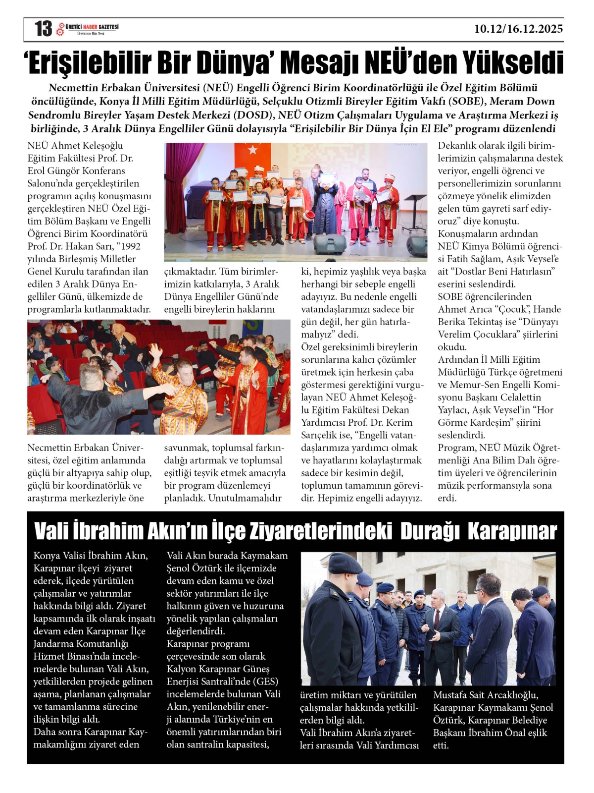ÜRETİCİ  HABER  GAZETESİ  10.12.2025