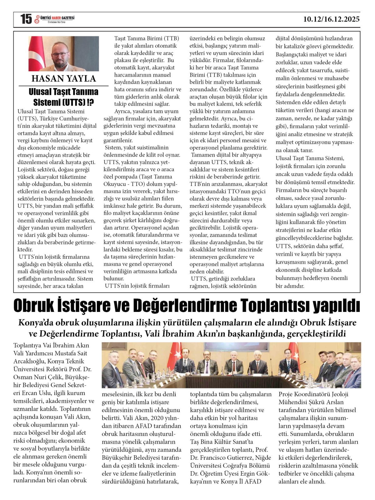 ÜRETİCİ  HABER  GAZETESİ  10.12.2025