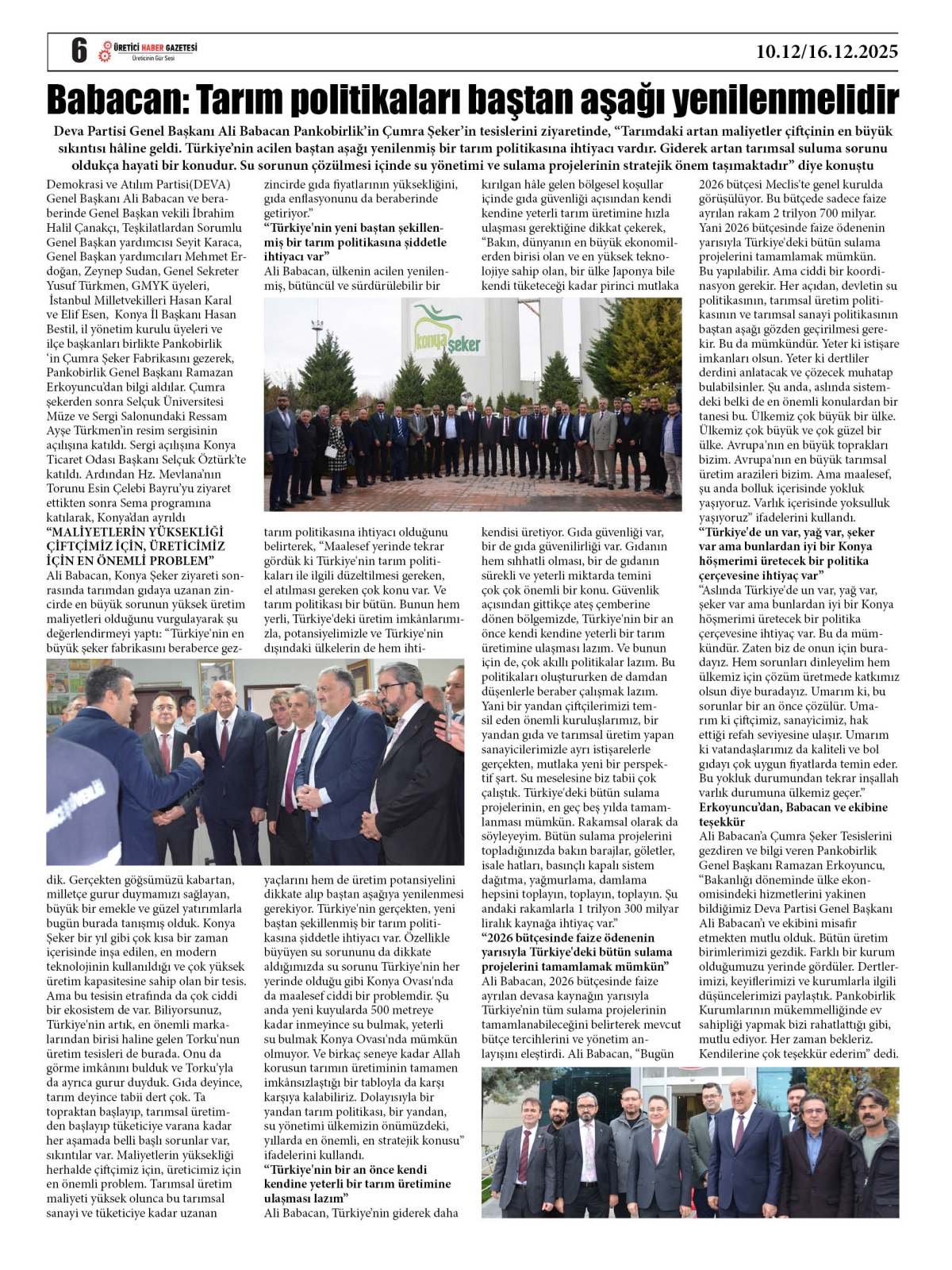 ÜRETİCİ  HABER  GAZETESİ  10.12.2025