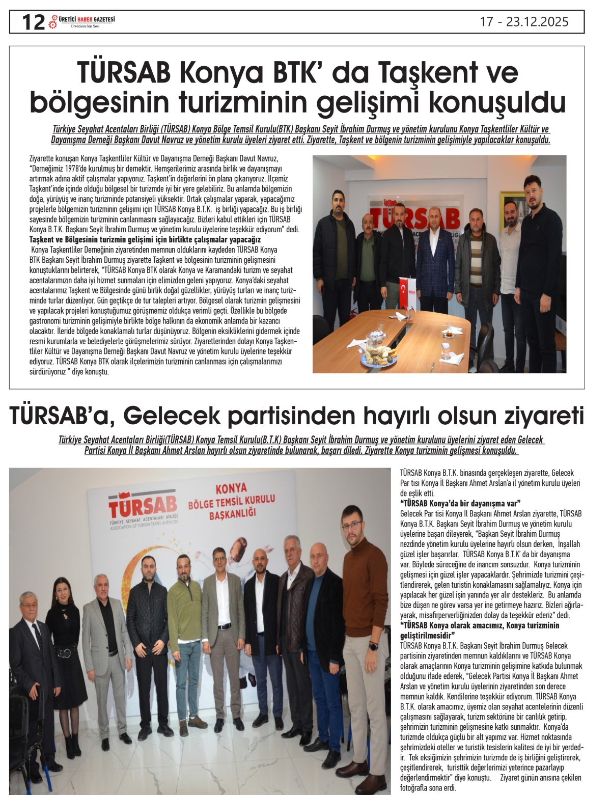 ÜRETİCİ HABER  GAZETESİ  17.12.2025