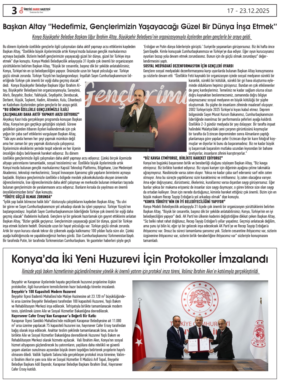 ÜRETİCİ HABER  GAZETESİ  17.12.2025