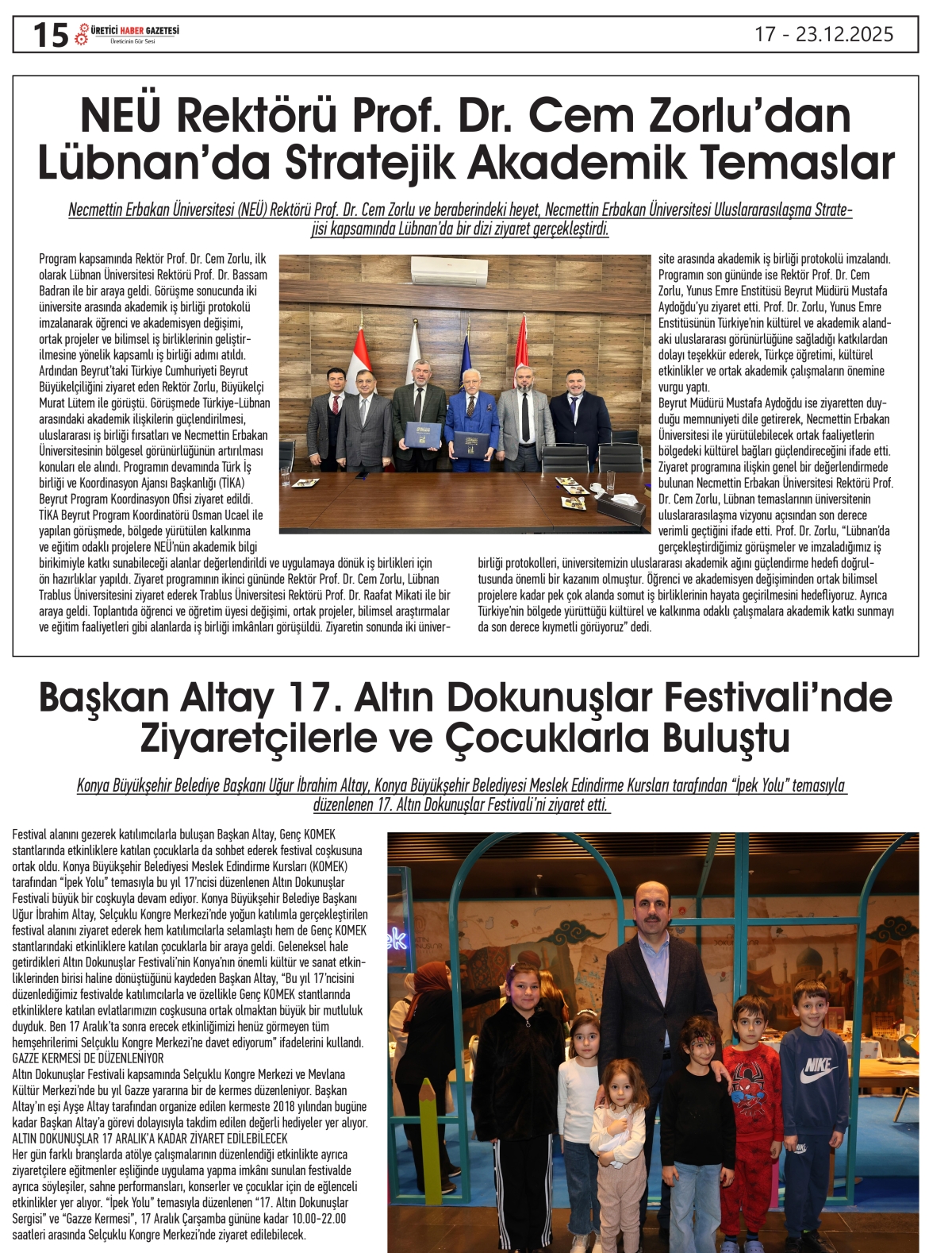 ÜRETİCİ HABER  GAZETESİ  17.12.2025