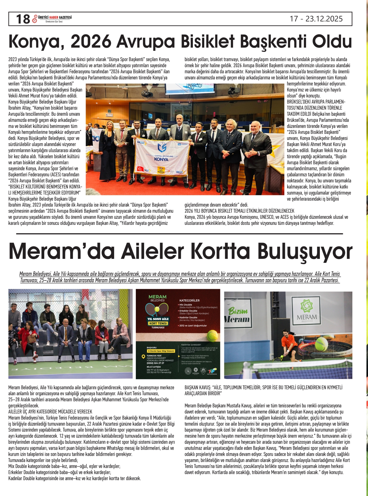 ÜRETİCİ HABER  GAZETESİ  17.12.2025
