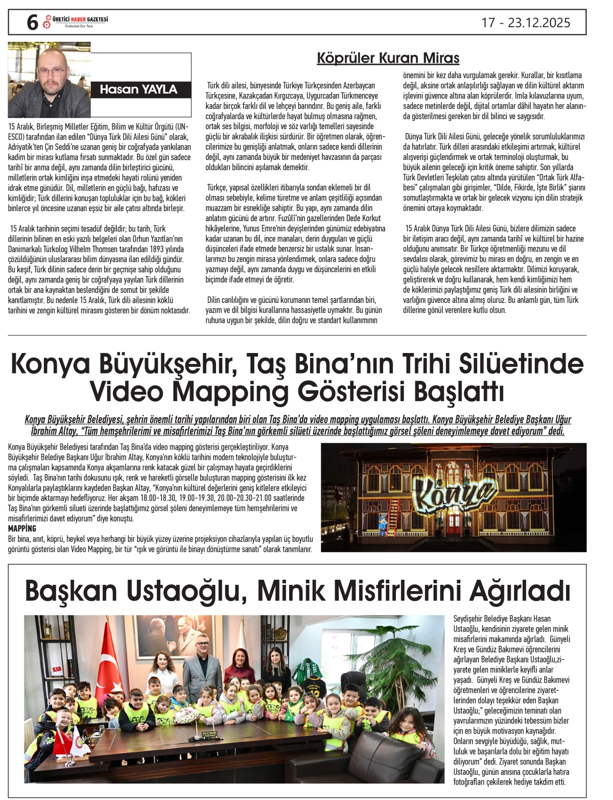 ÜRETİCİ HABER  GAZETESİ  17.12.2025