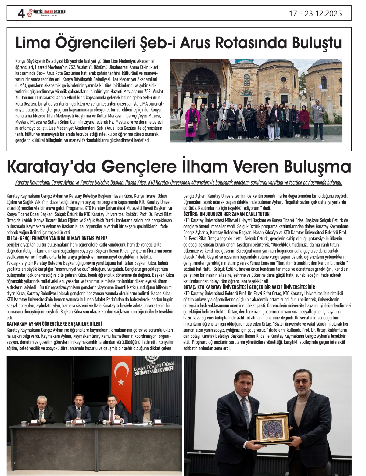 ÜRETİCİ HABER  GAZETESİ  17.12.2025