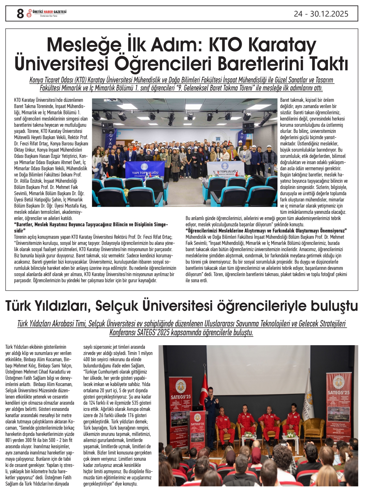 ÜRETİCİ HABER GAZETESİ  24.12.2025
