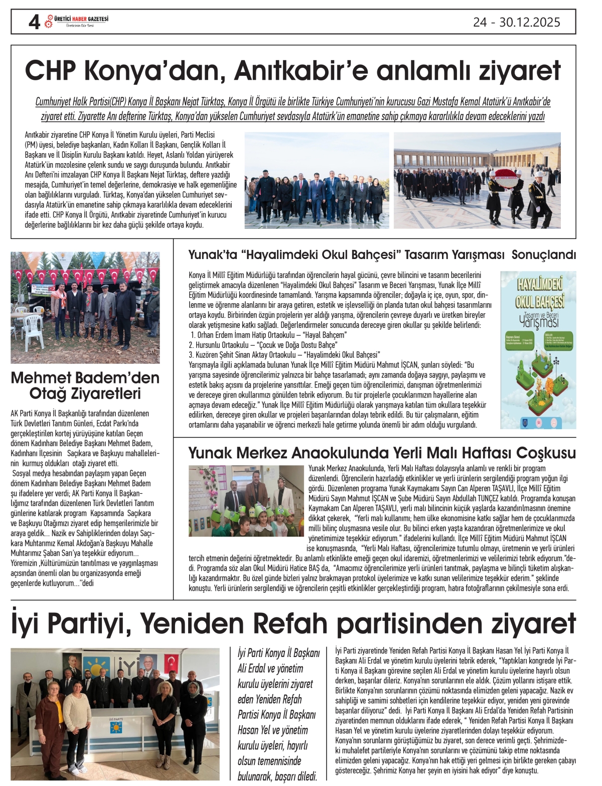 ÜRETİCİ HABER GAZETESİ  24.12.2025