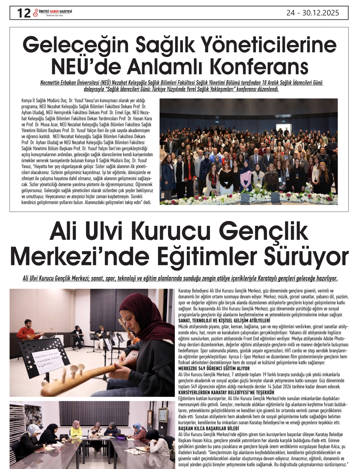 ÜRETİCİ HABER GAZETESİ  24.12.2025